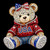 (2 Qty) USA Golden Rhinestone Gems Teddy Bear - DTF transfer