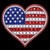 (2 Qty) USA Flag Rhinestone Heart - DTF transfer