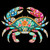 (2 Qty) Pastel Rhinestones Beautiful Crab- DTF transfer