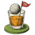 (2 Qty) Golf Glass - DTF transfer