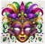 (2 Qty) Mardi Gra Mask - DTF transfers
