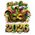 (2 Qty) Mardi Gra 2026 Mask - DTF transfers