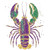 (2 Qty) Mardi Gras Lobster - DTF transfers
