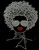 Afro Lady With Goggles 11"(H) x 8.4"(W) Google Clear Rhinestone Transfer