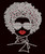 Afro Lady With Goggles 11"(H) x 8.4"(W) Google Clear Rhinestone Transfer
