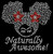 Naturally Awesome Baby (two puff balls) Rhinestone Transfer