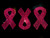 (3 qty) 5" Breast Cancer Ribbon Awareness Fuchsia Rhinestone Transfer