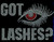 Got Lashes RED Eye Rhinestone Transfer Iron on