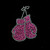 Gloves (5" x 3") (Fuchsia Hot Pink) Rhinestone Transfer