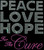 Peace Love Hope (Fuchsia) for the Cure Rhinestone Transfer