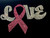 (Fuchsia) Love Breast Cancer Ribbon Awareness Rhinestone Transfer