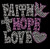 Faith  bird cross Hope Love heart Cancer Awareness Rhinestone Transfer