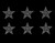 (6 qty) 2" Star (clear) Rhinestone Transfer Iron on