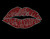 Large Lips 8.4" (clear and Red) Rhinestone Transfer 