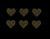 Heart  2" inch (6 Hearts) Topaz Golden Rhinestone Transfer