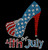 USA Heel Stiletto 4th of July Rhinestone Transfer Iron on