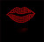 (6 qty) Lips 3" Red Rhinestone Transfer Iron On