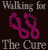 (Fuchsia) Walking for the Cure Feet Cancer Ribbon Awareness Rhinestone Transfer
