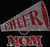 (RED) Cheer Mom inside Horn Megaphone mothers day Rhinestone Transfer