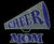 (Cobalt Blue) Cheer Mom inside Horn Megaphone Rhinestone Transfer