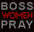 BOSS WOMEN PRAY Red Religious Rhinestone Transfer