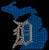Michigan Detroit D in Map Rhinestone Transfer