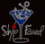 Ship Faced Anchor in Wine Martini Glass (Blue Clear) Rhinestone Transfer
