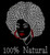 100% Natural Afro Girl (Red Lip) Rhinestone Transfer