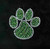 (Set Of 6) Paw 2" light Green  Rhinestone Transfer (Set Of 6) Paw 2" light Green  Rhinestone Transfer