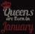 (Text) Queens are born in January (Red) Rhinestone Transfer