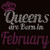 (Text) Queens are born in February (Red) Rhinestone Transfer