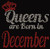 (Text) Queens are born in December (Red) Rhinestone Transfer