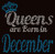 (Text) Queens are born in December (Red) Rhinestone Transfer