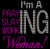 I'm a Praying Slaying working Woman! (Fuchsia) Rhinestone Transfer