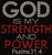 God is my Strength and Power Psalms 31:4 Religious Rhinestone Transfer