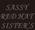 Sassy Red Hat Sister's rhinestone transfer