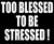 Too Blessed to be Stressed - Vinyl Transfer (White)