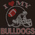 I Love my BULLDOGS Helmet Football - custom rhinestone transfer I Love my BULLDOGS Helmet Football - custom rhinestone transfer