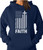 Faith American Flag Sweater  4th of July Patriotic Sweatshirt Hoodie DTF