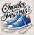 (2 Qty) Chucks & Pearls Blue Shoes - custom DTF transfer