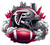 (2 qty) Falcons Helmet Smoke Football - custom sports DTF transfer