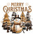 (2 Qty) Merry Christmas Brown Snow Man DTF transfer (2 Qty) Merry Christmas Brown Snow Man DTF transfer
