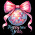 (2 Qty) Colourful Disco Ball Pink Bow Happy New Year DTF transfer