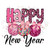 (2 Qty) Happy New Year Leopard Pink DTF transfer