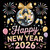 (2 Qty) Happy New Year 2026 Fire Works Glass Balloon DTF transfer