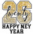 (2 Qty) Twenty 26 Happy New Year Black Retro Golden Glitter DTF transfer