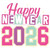 (2 Qty) Happy New Year Pink Green Retro DTF transfer