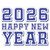 (2 Qty) Happy New Year 2026 Blue Retro DTF transfer