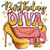 (2 Qty) Golden Pink Birthday Diva DTF transfer