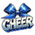 (2 Qty) Cheer Leather Bow Dark Blue DTF transfer